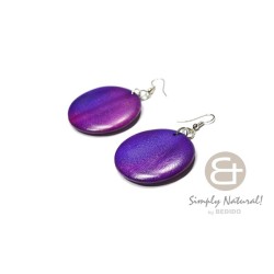 Purple Colored Wooden Earrings