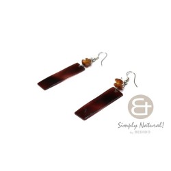 Black Tab Shell Bar Earrings