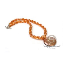 Glass Beads Necklace with...