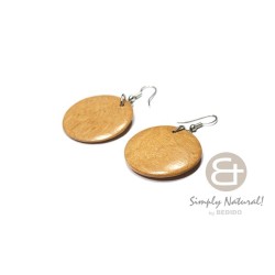 Polished Round Wood Earrings